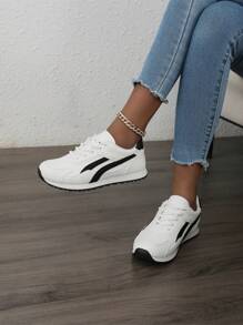 Nuevos tenis de mujer para primavera y otoño, estilo callejero, transpirables, suela gruesa de plataforma, color block, versátiles, calzado deportivo casual