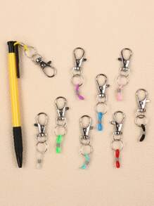 1 cái/3 cái/5 cái/10 cái Kẹp giữ bút nhiều màu sắc có tay cầm bằng silicon, móc khóa kim loại cho dây đeo và cuộn huy hiệu y tá, màu sắc ngẫu nhiên, đồ dùng học tập, trở lại trường - Nhiều màu - Xem 12