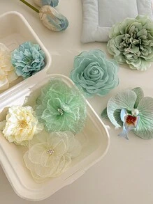 1 Stück mintgrüne Chiffon Blume Haarspange, süß und frisch für den Strandurlaub, Haraccessoires, Haarspangen, Haarklammern, Haarklammern