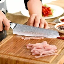 SSGP Cuchillos Para Chef,Cuchillo Chef Acero Damasco,Profesional Afilado Con Alto Contenido Cuchillo De Cocina,Mango ErgonóMico, Cuchillo De Cocina Multiusos Superior Para El Hogar Y El Restaurante - Azul y blanco - Ver 8
