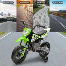 Danolapsi 12V Electric Dirt Bike,Kids Electric Motorcycle,Ride On Motorcycle With Twist Grip Throttle,Training Wheels,Spring Suspension,Ride On Toys For Boys & Girls Over 37 Months - màu xanh lá - Xem 6