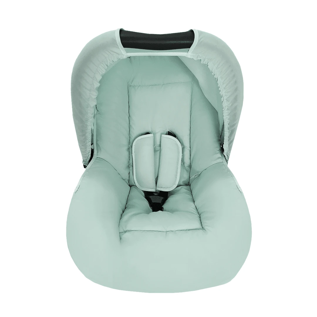 Combo - Baby Car Seat Cover, Sun Protection Hood And Belt Protectors - Various Colors - Mint Green - View 1