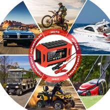 Cargador Inteligente Para Batería, 12V/6A Cargador de Batería de Plomo-ácido con Pantalla LED, Adecuado para Automóviles, Camiones y Motocicletas