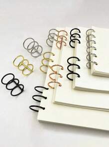 2 piezas de anillos para encuadernación de libros, anillos sueltos para hojas sueltas, anillos abiertos para calendario, diario, colores surtidos, anillos de hojas sueltas de fácil apertura y cierre, accesorios de calendario