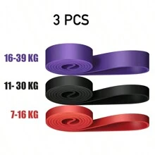 5-230磅阻力带套装，多层TPE健身弹力带，家用瑜伽普拉提辅助带，健身房引体向上训练带，力量训练器材，减肥健身配件 - 彩色 - 查看 25