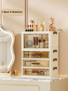 Dust-Proof High-End Drawer Organizer, Storage Racks For Cosmetics And Skincare Products, Makeup Vanity Table - Multi-Layer Drawers Dual Cabinet Storage Rack