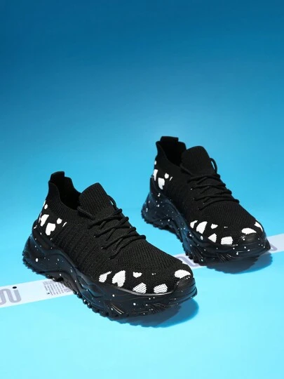 Women's Outdoor Fitness Shoes Anti Slip Road Running Shoes Mesh Breathable Lightweight Walking Shoes Fashionable Casual Shoes All_Black