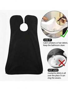 1 套带吸盘的理发围裙，理发沙龙胡须修剪围兜，成人男士造型 - 彩色 - 查看 7