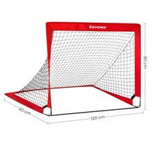 SONGMICS Set Of 2 Football Goal Foldable Football Net Quick Set Up Garden Classes Fiberglass Frame Oxford Polyester, Red - Red - View 6