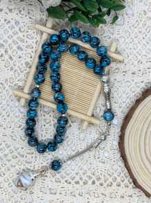 33pcs Colorful Glass Seashell Design Prayer Beads Bracelet