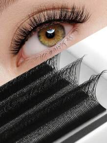 1 قطعة من لافيت رافي 6D مروحة جاهزة للرموش الاصطناعية بطراز W سمك 0.07 مم من الفرو الصناعي الناعم والطبيعي ذات تأثير الزهور الآلي لحجم الرموش، عناقيد الرموش، رموش فردية، رموش اصطناعية - الأسود - مشاهدة 6