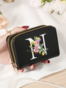 Burgundy Bag Charry Red Bag Wine Red Bag Large Capacity Multi Double Zipper Card Holder Wallet Business Card Holder Credit Card Holder Women For Women Wallet Mini Wallet Purse Wallet Card Wallet - Burgundy - View 83