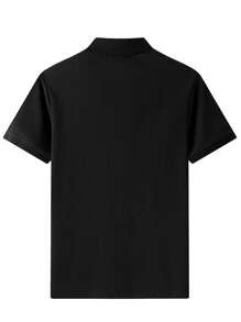 Men's Solid Color Short Sleeve Casual Polo Shirt, Simple & Fashionable For Everyday Wear
