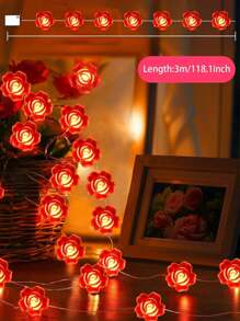 2PCS LED Valentine's Day Lights String Battery Operated, Valentines Decorations Heart Fairy Lights Romantic Decor Home Bedroom Valentines Day Decor