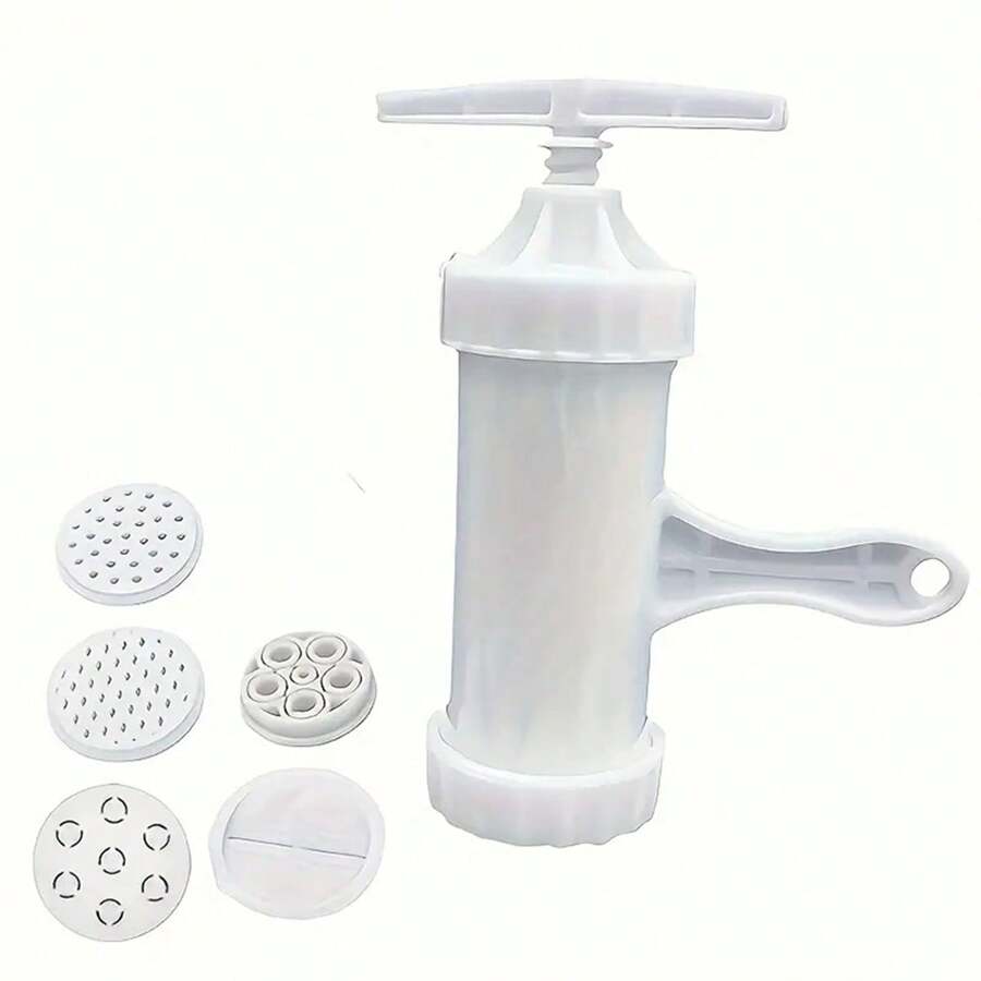 6pcs Manual Plastic Pasta Maker With 5 Molds, Kitchen Tool Set For Home Use - White - View 1
