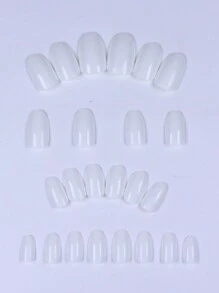 ARTAUG 短款椭圆形白色软胶美甲贴纸，完美贴合，Pure Nails 美甲护理产品美甲用品 - 白色 - 查看 3