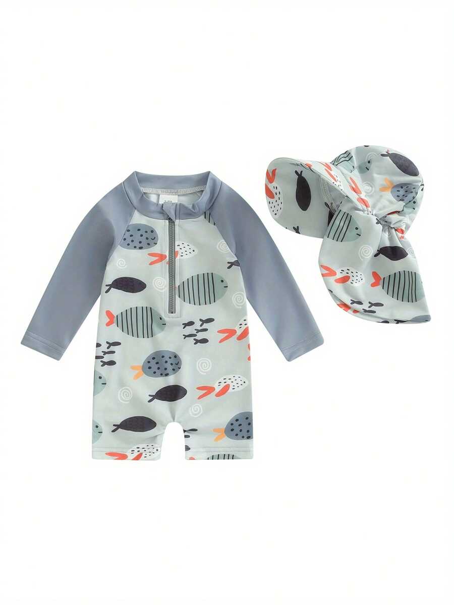 Young Boys Swimwear - Sky Blue - View 1