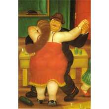 1pc Vintage Fernando Botero Art Dik Persoon Canvas Schilderij Paar Dansende Prints Muurschildering Grappige Figuren Muurkunst Poster Voor Woonkamer Decor Geen Lijst