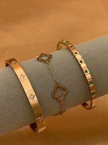 1 件优雅玫瑰金金属手链，18K 镀金，不褪色，独特设计，奢华高端手链，适合女友礼物、节日、派对、活动、海滩、时尚穿着 - 玫瑰金 - 查看 6