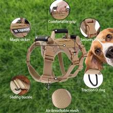 Dog Tactical Vest Chest Harness Traction Rope Border Collie Doberman German Shepherd Large Dog Vest Anti-Fall Out Dog Rope , Lightweight Anti-Burst Dog Walking Leash - Yellow M - View 4