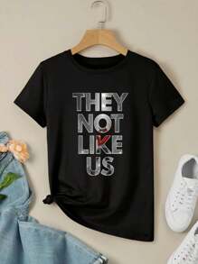 They Not Like Us Cool Women T-Women's Shirt - Unique Creative Humor Graphic Women's Tee For Men And Women Perfect For Casual Street Wear Funny Round Neck Design 2024 Fashion Statement