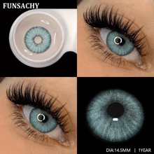 FUNSACHY 灰色彩色隐形眼镜 自然外观 蓝色眼镜片 棕色隐形眼镜 灰色隐形眼镜 绿色眼镜片 万圣节服装角色扮演 - 年拋 - 查看 5