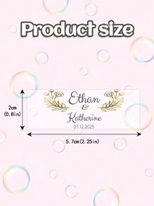 45pcs Wedding Bubble Tube Labels, Personalized Wedding Labels,Wedding Stickers Custom,Bubble Wand Label Clear, Bubbles Wedding Label,Bubble Party Custom Transparent Stickers