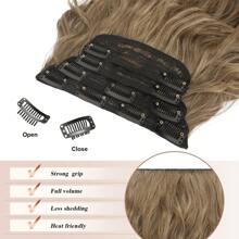 FESHFEN FESHFEN Clip In Hair Extensions 4 PCS Long Wavy Thick Highlighted Clip In Hairpieces Synthetic Hair Extension For Women, 20 Inch