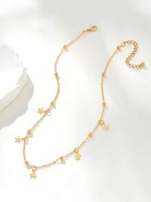 1 pieza Collar con colgante de estrella estilo minimalista y metálico, joyería plateada adecuada como regalo para mujeres y niñas, para citas, días festivos, fiestas o uso diario