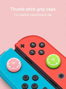 2 件卡通柠檬水果硅胶模拟拇指握把帽操纵杆帽保护盖按钮帽兼容 Switch OLED/Switch Lite/Switch 操纵杆保护盖 - 彩色 - 查看 5