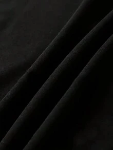 Áo croptop in chữ cho bé gái, cổ tròn, chất liệu vải dệt kim polyester pha spandex, kiểu dáng ngắn, phù hợp cho mọi mùa, màu đen mùa hè. - màu đen - Xem 7