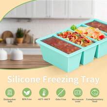 Silicone Freezer Tray For Sauce Cube: Silicone Freezing Tray For Broth Soup Storage - Freeze 250mL 125mL Souped Portion - 水藍色 - 查看 5