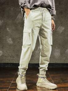 MY MODAS CARGO JOGGER Pants With Side Pocket With Elastic Streetwear - 杏色 - 查看 1