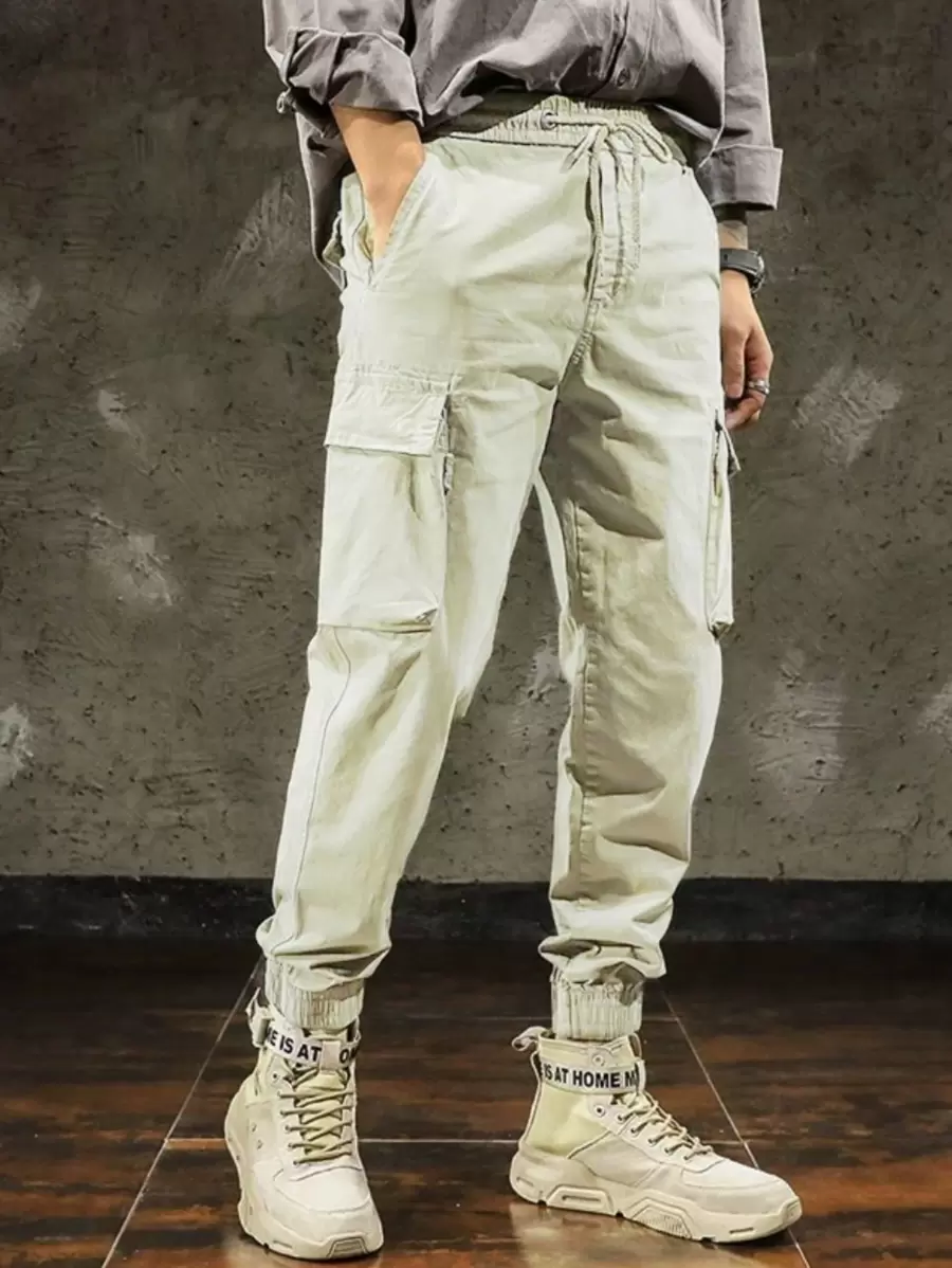 MY MODAS CARGO JOGGER Pants With Side Pocket With Elastic Streetwear - 杏色 - 查看 1