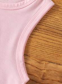 3pcs Valentine's Day Girls Sleeveless Tank Top With Heart & Girl Pattern, Round Neck, Young Girl Summer Clothing Set - Multicolor - View 7