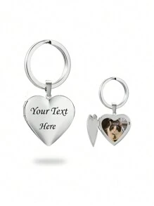 1Pc Personalized Custom Heat Transfer Photo Heart-Shaped Keychain, Which Adopts The Dual Processes Of Heat Transfer Printing And Laser Engraving. The Heart-Shaped Appearance Is Cute, Unique, Fashionable, Simple And Personalized, And There Are Multiple Colors Available For Selection. It Is Suitable For Birthday Gifts, Valentine'S Day, Anniversaries, Mother'S Day And Father'S Day. It Is Very Suitable To Be Given To Parents, Friends And Loved Ones.