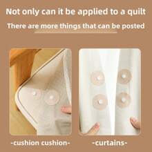 6pcs Duvet Clip Fasteners, Invisible & Safe No-Needle Curtain & Bedding Fixing Clips, Prevent Shifting - White - View 6