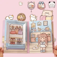 Pre-Cut Colorful Paper Doll Stickers For DIY Craft, Quiet Book, Handmade Activity Toys For Cat Cafe Theme, New Design Educational Collage Books,Back To School - Multicolor - View 13