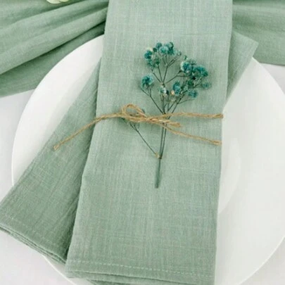 2/6/12 chiếc khăn ăn thường ngày màu trơn, có thể giặt được, thích hợp cho đám cưới, ngày lễ tình nhân, gia đình, sử dụng hàng ngày, tiệc tùng, thoáng khí và nhẹ, mùa xuân/hè