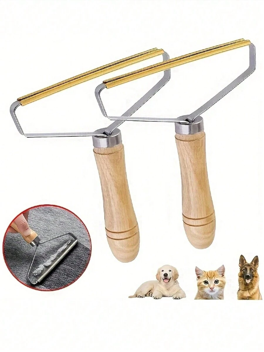 2pcs Pet Cat Dog Hair Cleaning Remover Brush Shave Implement