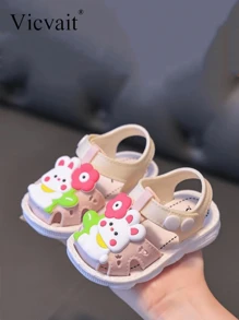 Children's Pearl Heart Sandals Roman Cross Girls 2024 Korean Style All-Matching Fashionable Western-Style Anti-Slip Soft-Sole Sandals - Pink - View 7
