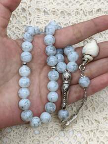 33pcs Colorful Glass Seashell Design Prayer Beads Bracelet