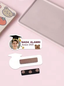 Back To School 1 Personalized Badge - Do Photo And Name Badge - Magnetic Badge - Nurse Student Badge - Custom ID Holder - Cute Badge - Teacher Gift - Nurse Gift - Doctor Gift - Student Gift - Lover Gift - Mother's Day - Father's Day - Graduation Cap-Birthday Or Anniversary Souvenir-My Name. - My Profession - Couples Gift - Best Gift For Mom, Dad, Wife, Husband, Girlfriend, Boyfriend- Graduation Brooch. - Graduation Gift