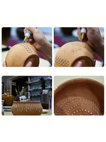 5件套長陶器diy擠泥繪畫瓶隨機顏色擠壓顏料瓶顏料包裝瓶 - 彩色 - 查看 4