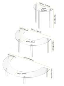 Transparent Acrylic Crescent Moon Shaped Display Rack For Storing And Exhibiting Makeup Collection Items, Acrylic Multi-Tier Rack, Jewelry And Accessory Display Stand, Lucite Display Shelf - Clear - View 2