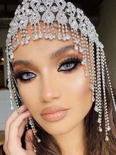 New Fashion Tassel Hair Chain European And American Stage Performance Rhinestone Headdress Party Accessories Female Headdress