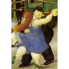 1pc Vintage Fernando Botero Art Dik Persoon Canvas Schilderij Paar Dansende Prints Muurschildering Grappige Figuren Muurkunst Poster Voor Woonkamer Decor Geen Lijst