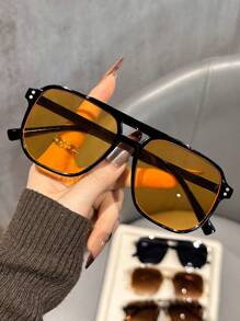 4pcs Women Plastic Pilot Frame Multicolor Street Style Classic Modern Simple Style Shades Basics Fall Winter All-Match Fashion Eyeglasses Combination For Street-Photography Beach Party Tropical Beach Vacay Suitable For All Face Shapes Decoration