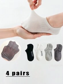 4 Pairs Of 1-16 Year Old Boys And Girls, Spring And Summer, Fashionable And Simple Boat Socks, Mesh Socks, Floor Socks, Suitable For All Types Of Children