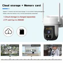 White -1PCS/2PCS/3PCS/4PCS-2.4G WIFI 1080p Wireless Outdoor High-Definition Monitoring Camera, 360 ° Panoramic Night Vision Full-Color And Automatic Human Tracking, Two-Way Audio, Easy To Operate, Easy To Use, Pet Camera Internal And Mobile Application, Suitable For Pet/Home Monitoring. - Trắng-4 chiếc - Xem 8
